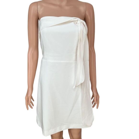SAM EDELMAN Bow Strapless ivory Minidress size M - Picture 2 of 8